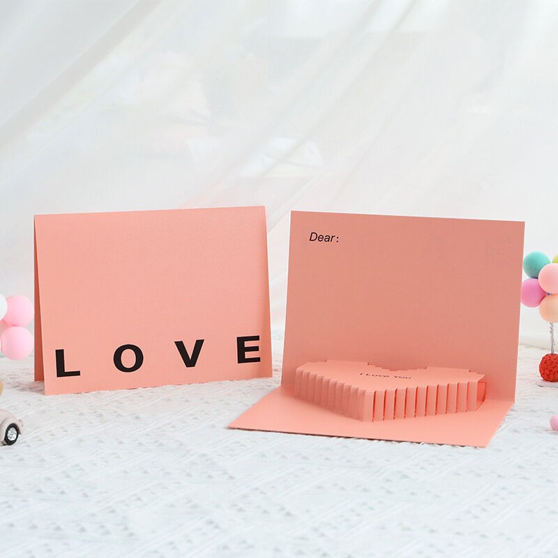  Pink Heart Pop Up Card I Love You Design Romantic Gift for Couples2