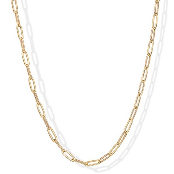  14K Gold Plated Curb Paperclip Chain (11 x 3.9 mm) Adjustable Link Necklace