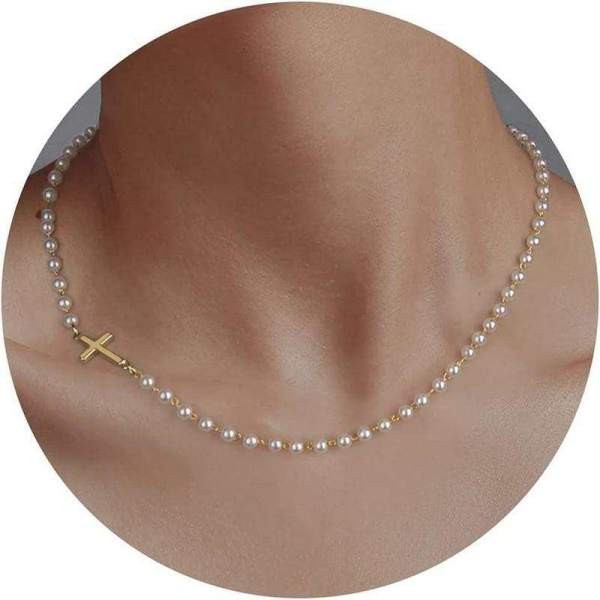 Dainty Simple Tiny Cross Choker Necklace For Women Christmas Gift 