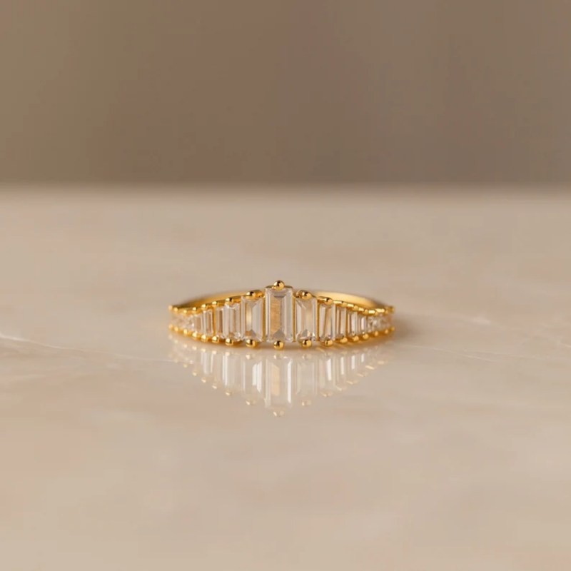 Art Deco 925 Sterling Silver Minimalist Band Gift for Her