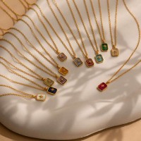 Custom 925 Sterling Silver North Star Birthstone Necklace