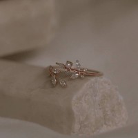 Dainty Floral 925 Sterling Silver Pearl Ring