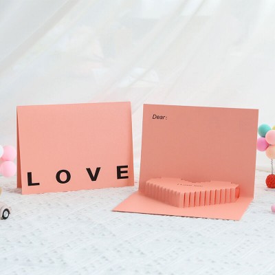  Pink Heart Pop Up Card I Love You Design Romantic Gift for Couples2