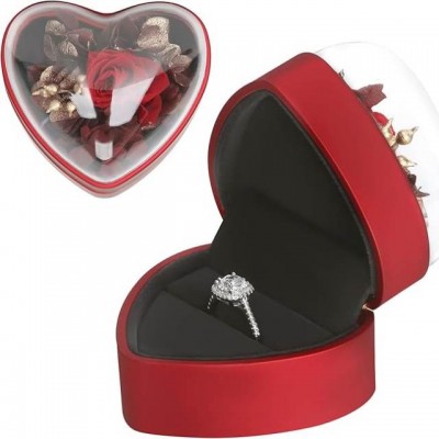 Heart Shape Rose Ring Box