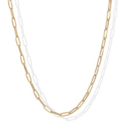  14K Gold Plated Curb Paperclip Chain (11 x 3.9 mm) Adjustable Link Necklace