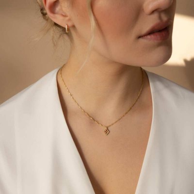 Vintage 925 Sterling Silver Birthstone Heart Necklace
